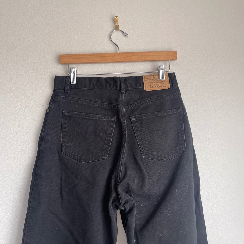 Vintage Eddie Bauer High-Waist‎ Straight Tapered Leg Black Jeans Size 12 - Picture 9 of 9